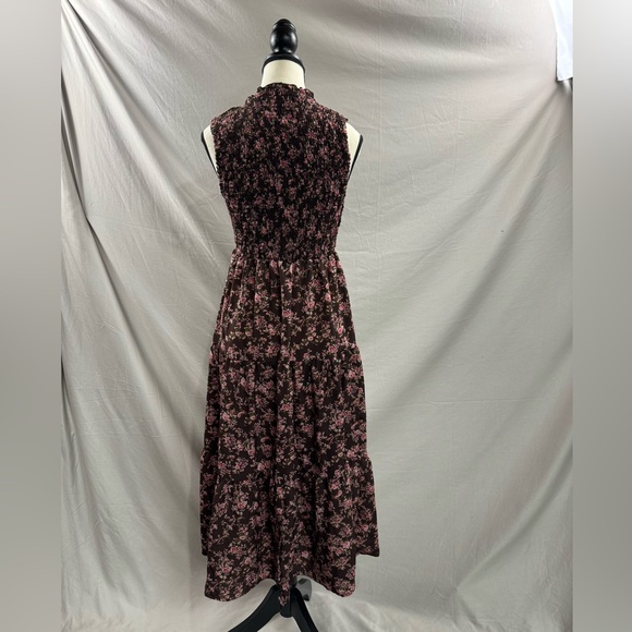 Boho Ditsy Floral Print Sleeveless Shirred Dress - Picture 9 of 9